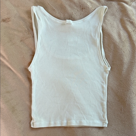 White Ribbed Tank Top - Picture 2 of 3